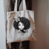 Ecopretas - Bolsa Ecobag com Borboletas – Menina Preta | Arte Afro em Algodão Cru
