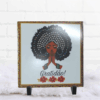 Azulejo Decorativo Gratidão Mulher Preta com Pedrarias – Com Suporte - 20x20cm