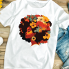 Camiseta Arte Preta – Mulher com Flores
